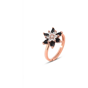 Zanaat Silver Gümüş Rose Çift Katman Nilüfer Çiçeği Ayarlanır Yüzük