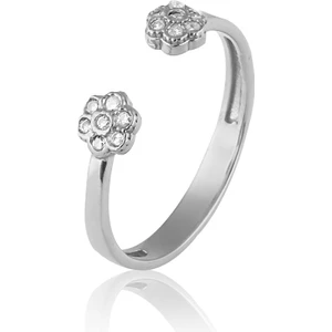 Zanaat Silver 925 Ayar Gümüş Rodyum Kaplama Ayarlanabilir Papatya Eklem Yüzüğü