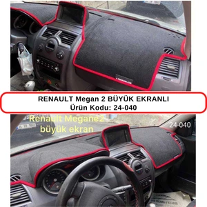 Renault Megane Iı (2) Büyük Ekranlı Torpido Koruma Kılıfı 3d Koruyucu Halı Örtü