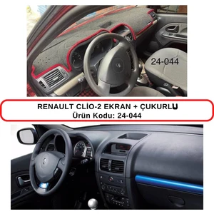 Renault Clio Iı (2) Ekran + Çukurlu Torpido Koruma Kılıfı 3d Koruyucu Halı Örtü