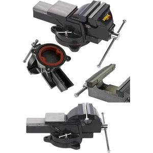 Germany 100MM 4" 360 Dönerli Taban Özel Alaşım Paslanmaz Çelik Sabit Tezgah Masa Mengenesi Örslü