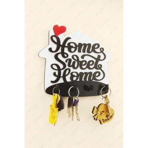 Diji Wood Home Sweet Home Yazılı Ahşap Anahtar Askısı Duvar Dekoru