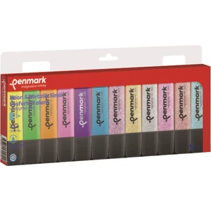 Fosforlu Kalem 12 Li Asetat Karışık Renk 6 Neon+ 6 Simli