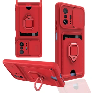 Tech Gross Techgross Xiaomi Mi 11T Pro Kılıf Zuma Kartvizitli Yüzüklü Silikon - Kırmızı