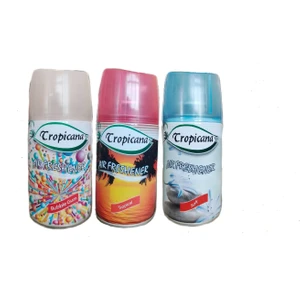 Air Freshener Oda Kokusu Bubble Gum + Tropikal + Soft Otomatik Makina Yedek Parfüm Spreyi 260 ml x 3 Adet