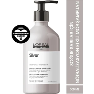 Loreal Professionnel Serie Expert Silver Çok Açık Sarı Gri Ve Beyaz Saçlar Için Renk Dengeleyici Mor Şampuanı 500 Ml