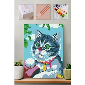 Maviş Kedi Sayılarla Boyama Seti 40 x 50 cm