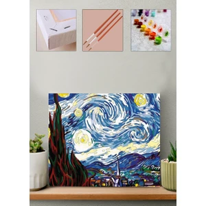 Yıldızlı Geceler Sayılarla Boyama Seti 40 x 50 cm