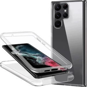 Samsung Galaxy S22 Ultra 360 Kılıf Şeffaf Ön Arka Koruma Silikon