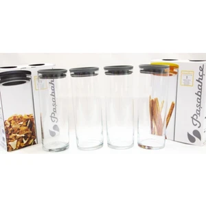 43756 Vakumlu 1230 Cc Cam Kavanoz - Cam Erzak Saklama Kabı 4'lü