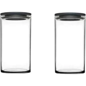 43736 Vakumlu Cam Kavanoz - Cam Erzak Saklama Kabı 2 Li Gri Fma55510 010oa