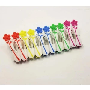 Çiçekli Silikon Çamaşır Mandalı 10 Adet