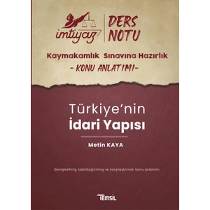 Temsil Kitap İmtiyaz Kaymakamlık Ders Notu Türkiye’nin İdari Yapısı