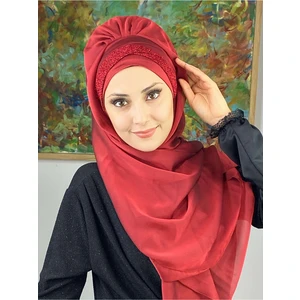 Butik Ambar Top Kapı Model Kırmızı Büzgülü Şal