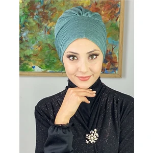 Butik Ambar Top Kapı Simli Açık Zümrüt Çapraz Drapeli Dış Bone