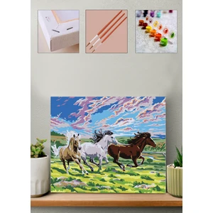 Atlar Sayılarla Boyama Seti 40 x 50 cm