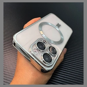 M.TK Moveteck Iphone 14 Pro Max Kılıf Kamera Kaplamalı Parlak Renkli Magsafe Kablosuz Şarj Aygıtı Uyumlu Kılıf