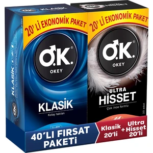 Ultra Hisset 20'li Prezervatif & Klasik 20'li Prezervatif Set