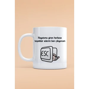 Dressy Home Esc Yazılı Kupa Bardak - Ilginç Yazılı Kupa Bardak Baskılı Bardak Kupa Bardak
