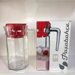 2 Litre Cam Sürahi Kırmızı Kapaklı