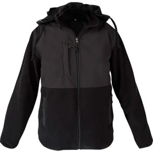 Softpolar Kapüşonlu Mont - Siyah - Slim Fit