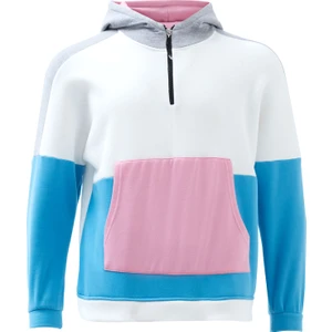 Erkek Pembe Mavi Oversize Hoodie