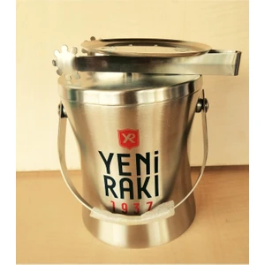 Orjinal Yeni Rakı Buz Kovası Paslanmaz Çelik 1 Adet Maşa Hediyeli