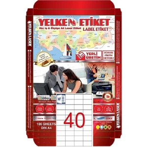 YN5040 Laser Etiket 40 'lı 52,5X29,7