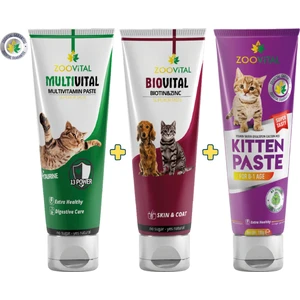 Biovital 100 gr + Multivital PASTE100 gr  Vitamin + Kitten PASTE100 gr Yavru Kediler Için Vitamini
