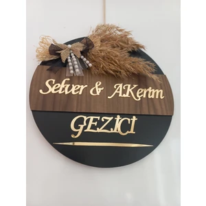 Kişiye Özel Hoşgeldiniz Yazılı Aynalı Pleksi Dekoratif Dış Kapı Süsü
