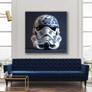 SML Tablo Star Wars Strormtrooper Maskesi Çini Seramik Kanvas Tablo