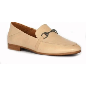 21983501 Kadın Tokalı Deri Loafer Babet