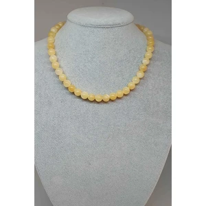 Yaşam Tohumu Kalsit Taşı Kolye 8mm (Klipsli)