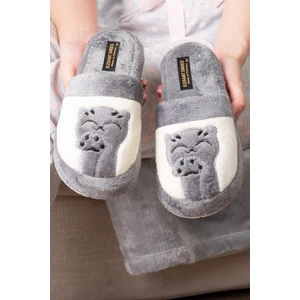 Kadın Kedi Pati Baskılı Kışlık Ev Terliği