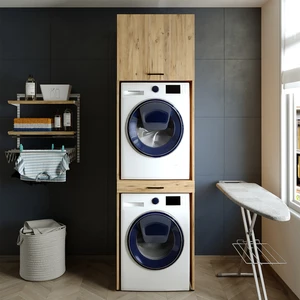 Çamaşır ve Kurutma Makinesi Dolabı ve Üst Dolabı 67X240 cm