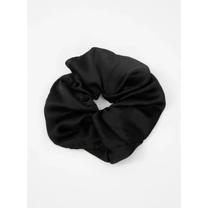 2 Li  Siyah Saten Saç Lastik Simit Toka