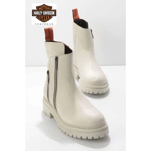 Harley Davidson Beige Leather Kadın Bot & Bootie HD0777003903