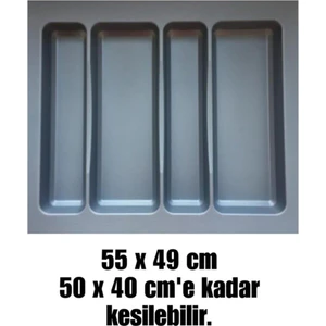 Eks Ticaret Deltaaks Mobilya Aksesuarları 55/49 Cm Cekmece Içi Kepçelik Gri 50/40 Cm Kadar Kesılebıır