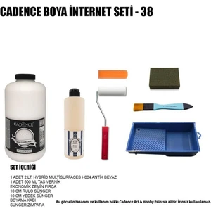 Boya Cadence 2 Litre Antik Beyaz 500ML Taş Vernik Set