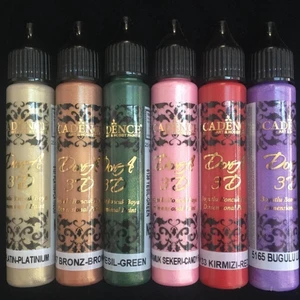 Boya 3D Boncuk Boya 6 Lı Set 3 / Boyutlu Boya 25 ml x 6 Adet 3D Boncuk Boya Set - Boyutlu B