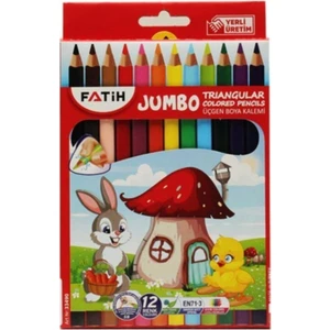 Triangular Üçgen Jumbo Kuruboya 12 Renk Tam Boy