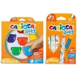 Jumbo Bebek Süper Yıkanabilir Keçeli Boya Kalemi ve Teddy Baby Crayons 6 Lı +1 Yaş Boya