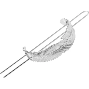 Kadın Tüyü Yuvarlak Üst Saç Çubuk Tutucu Saç Klipli Pimler Saç Aksesuarları Gümüş (Yurt Dışından)