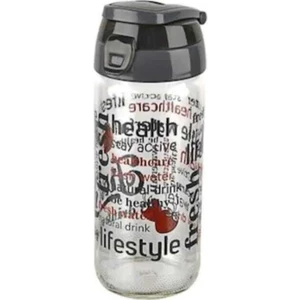 EKS Ticaret Katre Trade Titiz Plastik Rox Matara KC-382/500ML-17OZ Cam Su Şişesi Gri