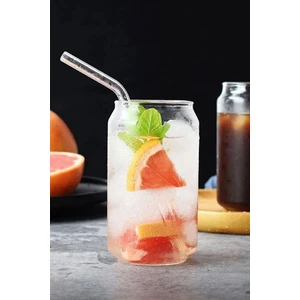 May Home 2 Adet Cam Kola Kutusu Şeklinde Borosilikat Sunum, Süt ve Meyve Suyu Bardağı