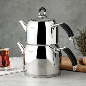 Modern Maxi Aile Boy 1,6lt/2,5 Lt Kendinden Süzgeçli 5 Yıl Garantili Çaydanlık Takımı Ysfhome