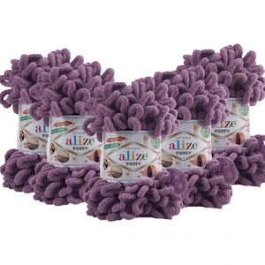 Puffy El Örgü Ipliği 5'li Paket - 437 Lavanta - 100 gr 9 Mt. Parmak Örgü Ipi