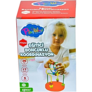 ONY-394  Ahşap Kutuda Mini Boncuklu Koordinasyon - Onyıl Oyuncak
