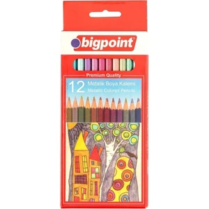 Bigpoint Uzun Boy Metalik Kuru Boya Kalemi 12 Renk