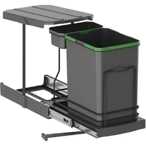 Starax 16+1 Lt 2391 Antrasit Teleskopik Raylı Çöp Kovası